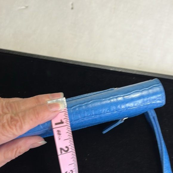 WALLEBE THE ORIGINAL NEW BLUE TEXERD LEATHER ACCORDION STYLE FUNCTIONAL WALLET - Picture 15 of 16